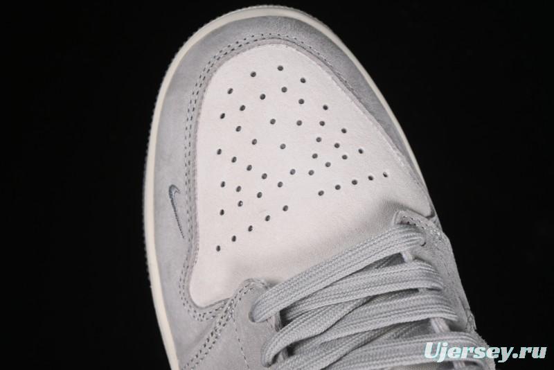 Nike Air Jordan 1 Low AJ1 The North Face Collaboration - Suede Grey Retro Basketball Shoes - DM5688-111