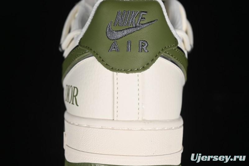 Nike Air Force 1 '07 Low Dior Collaboration - White Green Drawstring Casual Sneakers - SJ1198-200