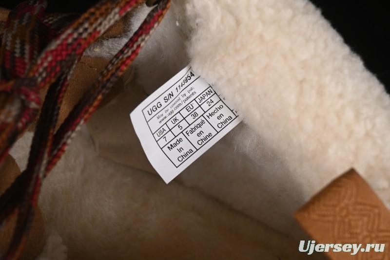 UGG Classic Mini II Fur Lace-Up Platform Short Boots with Treadlite Outsole - 1143954