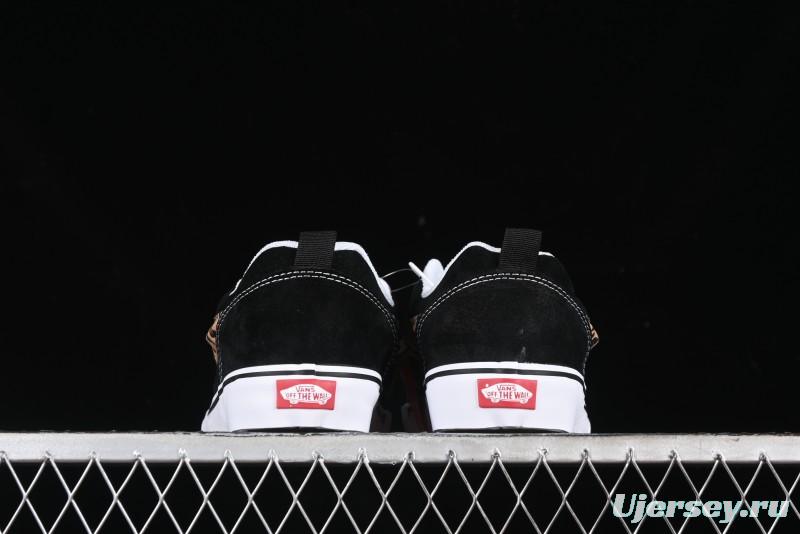 Vans Classics Knu Skool Sneakers with Leopard Print Logo in Black - VN000D2GBA2