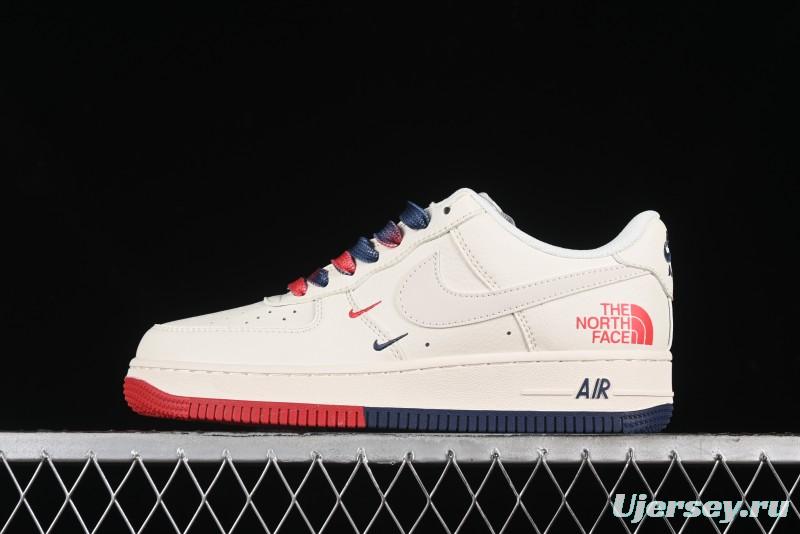 Nike Air Force 1 '07 Low The North Face Collaboration - White Red Blue Color Block Low-Top Casual Sneakers - XZ6188-010