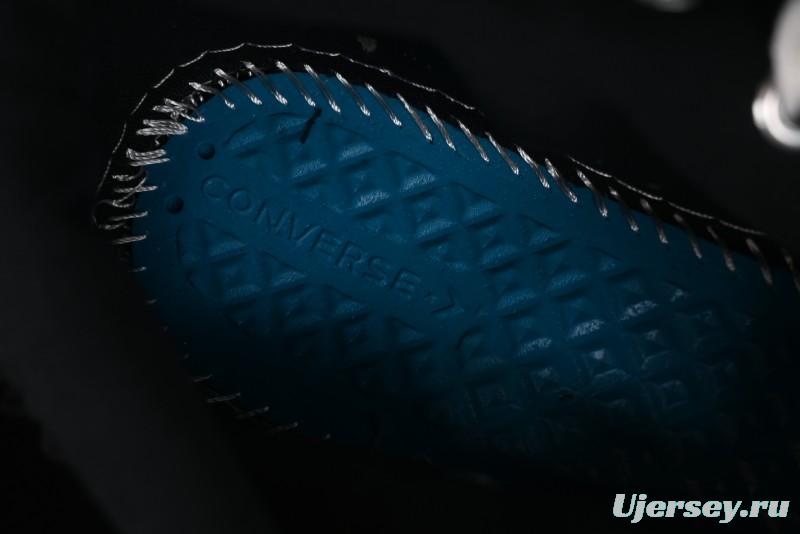 Converse Chuck 1970s High Top Canvas Shoes in Black Lace Punk Style - A10026C