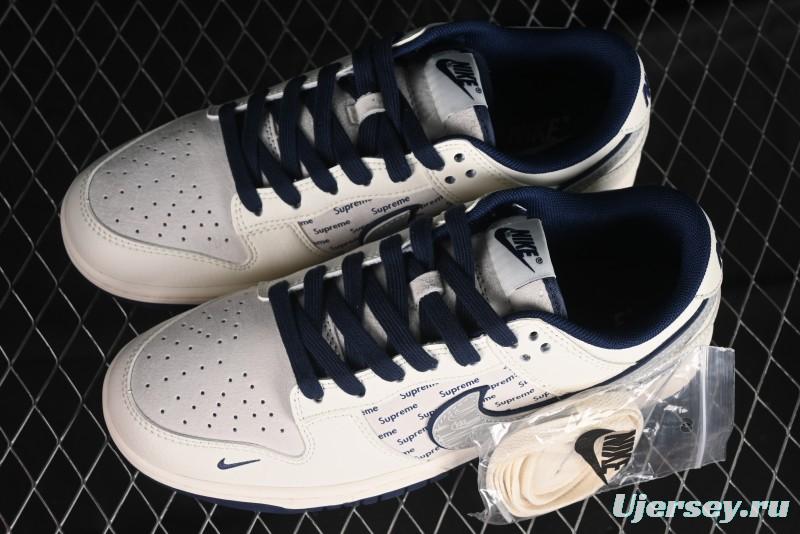 Nike SB Dunk Low Supreme Collaboration - Off-White Double Swoosh Anniversary Custom Low-Top Casual Sneakers - XX2025-288