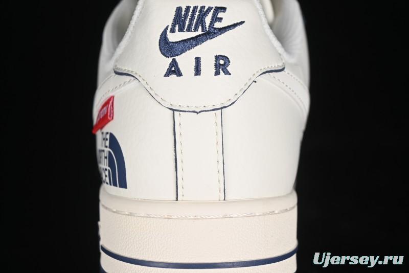 Nike Air Force 1 '07 Low Supreme The North Face Collaboration - Off White Light Blue Casual Sneakers - XZ1996-130