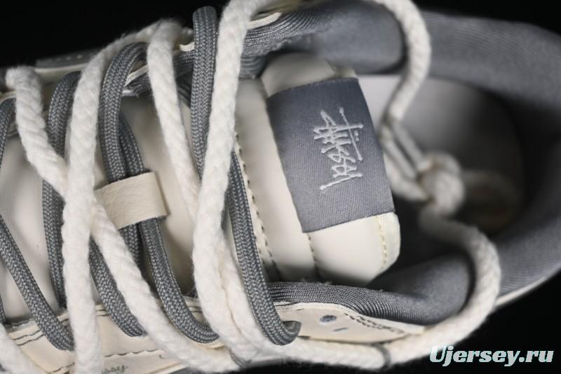 Nike SB Dunk Low Stussy Bandana Grey Check Anniversary Custom Low-Top Casual Skate Shoes - SJ2068-310