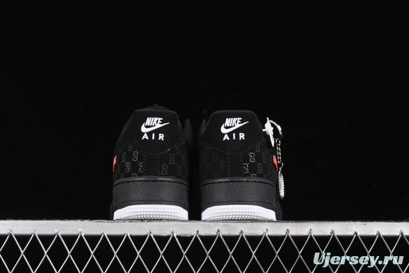 Nike Air Force 1 '07 Low Gucci Bear Collaboration - Midnight Black Low-Top Casual Sneakers - KK1988-007
