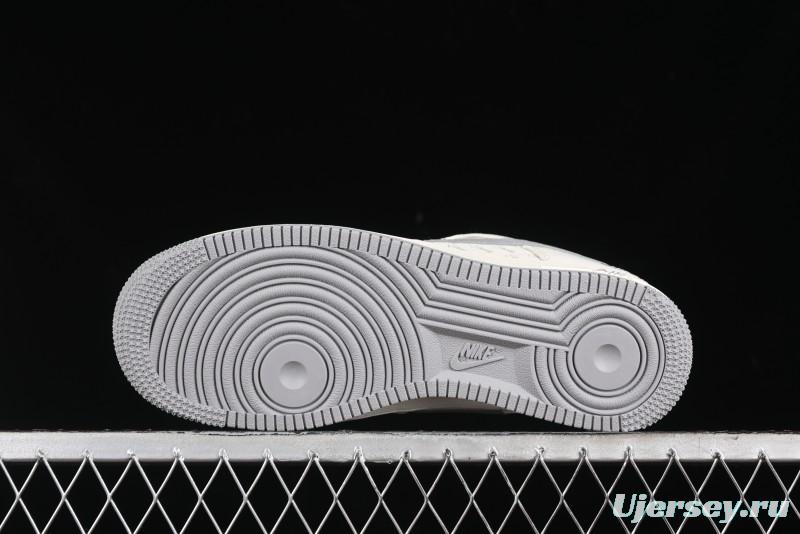 Nike Air Force 1 '07 Low Stussy Collaboration - Brushed Grey Low-Top Casual Sneakers - XZ3328-005