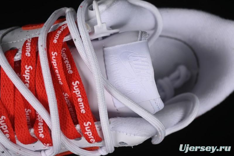 Supreme x Nike Air Force 1 '07 Low Casual Sneakers with Broken Swoosh and Anime-Inspired Spray Paint Design - CU9225-101