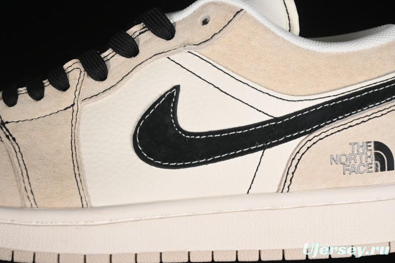 Nike Air Jordan 1 Low AJ1 The North Face Collaboration - Beige Coffee Retro Basketball Shoes - SJ9950-028