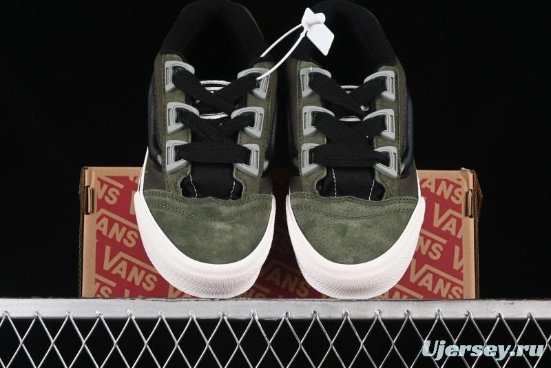 Vans Knu Skool DR White Black Green Chunky Sneakers - VN000CZU50K