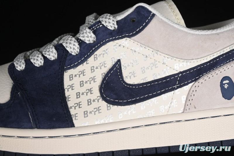 Nike Air Jordan 1 Low BAPE Collaboration Retro Basketball Shoes - WG8850-015