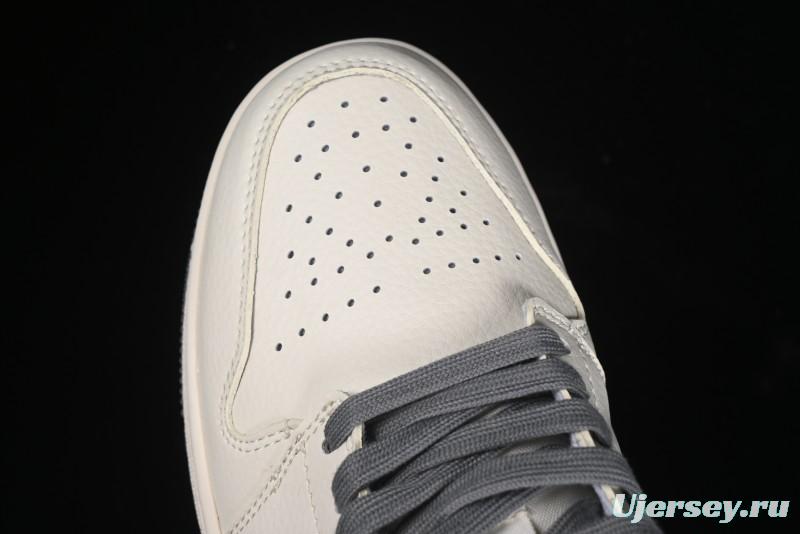 Nike Air Jordan 1 Low LV Collaboration Print Off-White Retro Basketball Shoes - WG8850-010