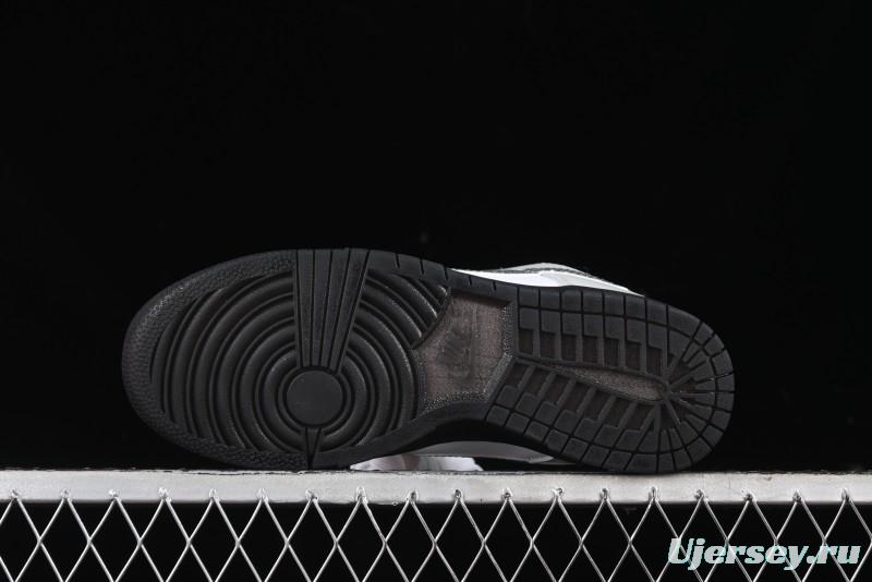 Nike Dunk Low "Glitter Swoosh" Light Silver SB Low-Top Casual Skate Shoes - HQ3462-191