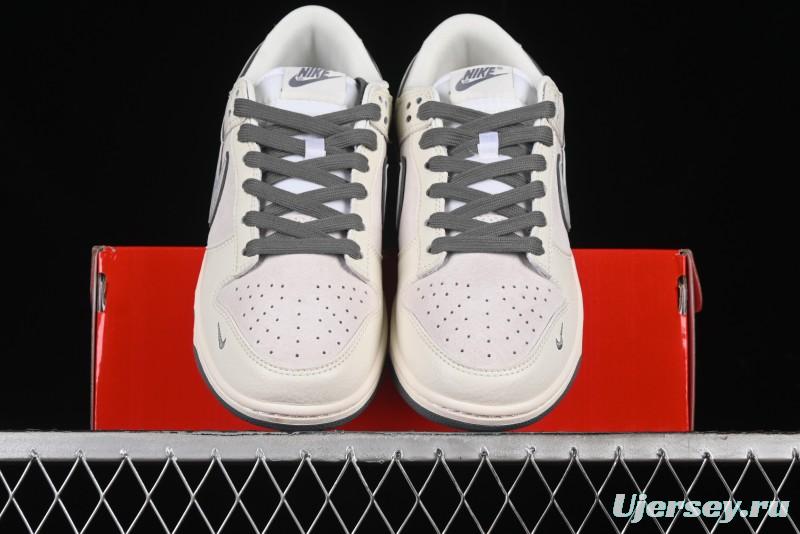 Nike SB Dunk Low Supreme Collaboration - Beige Grey Pig Anniversary High-End Custom Low-Top Casual Skate Shoes - XX2025-188