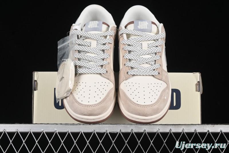Nike SB Dunk Low UN Collaboration - Light Brown with Silver Swoosh Anniversary High-End Custom Low-Top Casual Sneakers - CF3688-013
