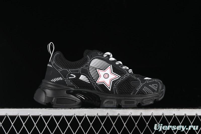 Dior Chrono Round Toe Lace-Up Lifestyle Casual Running Sneakers - 6865 WHITE BLACK