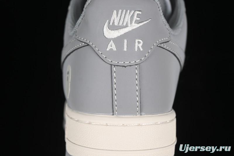 Nike Air Force 1 '07 Low Bape Collaboration - Off White Grey Low Top Casual Sneakers - BB6566-207
