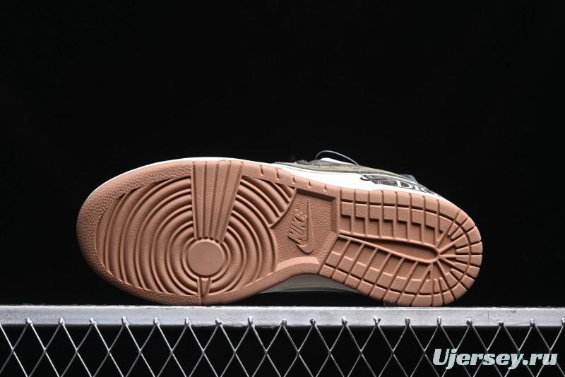 Nike SB Dunk Low Dior Collaboration - Chestnut Anniversary High-End Custom Low-Top Casual Sneakers - XS1086-007