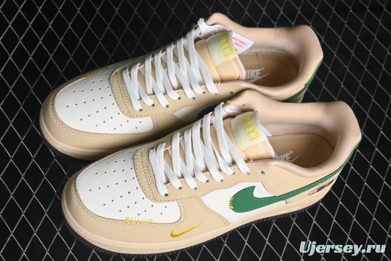 Nike Air Force 1'07 Low Gucci Collaboration White Brown Green Low-Top Casual Sneakers - KK1988-024