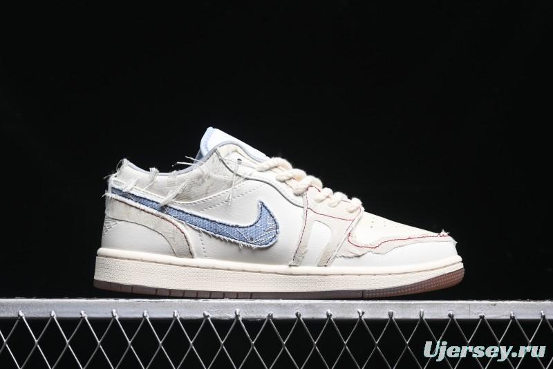 Nike Air Jordan 1 Low AJ1 Panda Prank Qixi Themed Retro Basketball Shoes with Special Graffiti Design - FZ5046-041