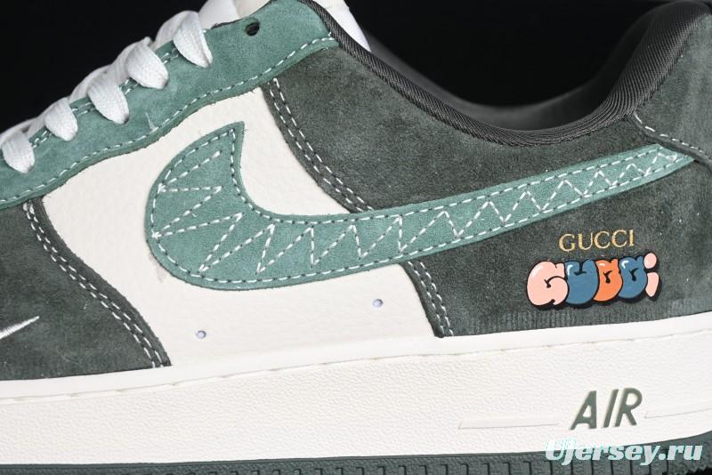 Nike Air Force 1 '07 Low Gucci Collaboration Jade Green Flywire Low-Top Casual Sneakers - KK1988-026