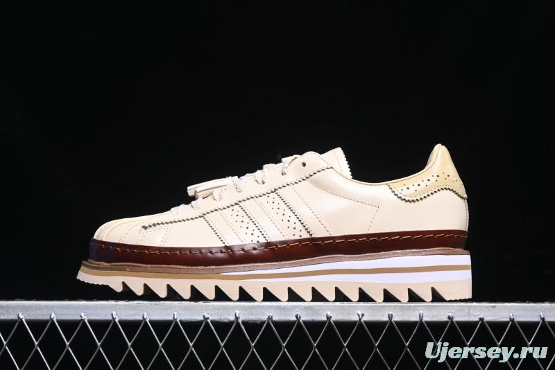 Adidas Superstar Clot Collaboration JQ6117 Preppy Style Shell Toe Casual Sneakers with Perforated Leather Upper - JQ6117