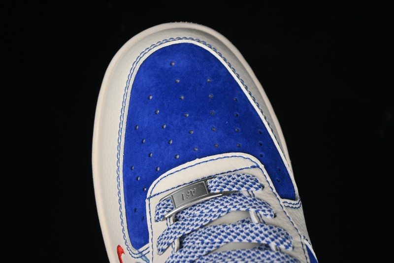 Nike Air Force 1 '07 Low Supreme Collaboration - Off White Navy Blue Low Top Casual Sneakers SJ6698-004