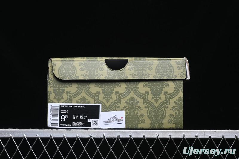 Nike SB Dunk Low Gucci Collaboration - Beige Black Jacquard Swoosh Anniversary High-End Custom Low-Top Casual Sneakers - YX5066-216