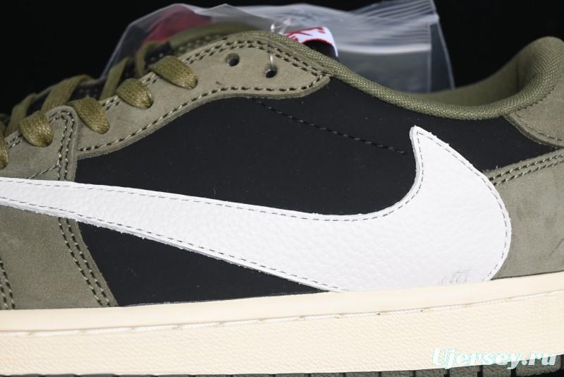 Nike Travis Scott x Air Jordan 1 Low OG AJ1 Collaboration Reverse Swoosh Sneakers - DM7866-002