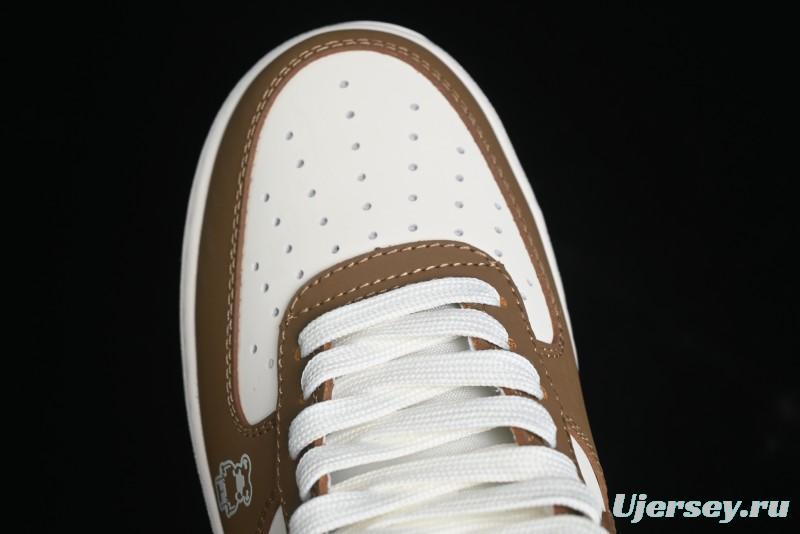 Nike Air Force 1 '07 Low Bape Collaboration - Brown Violent Bear Casual Sneakers - DF0188-013