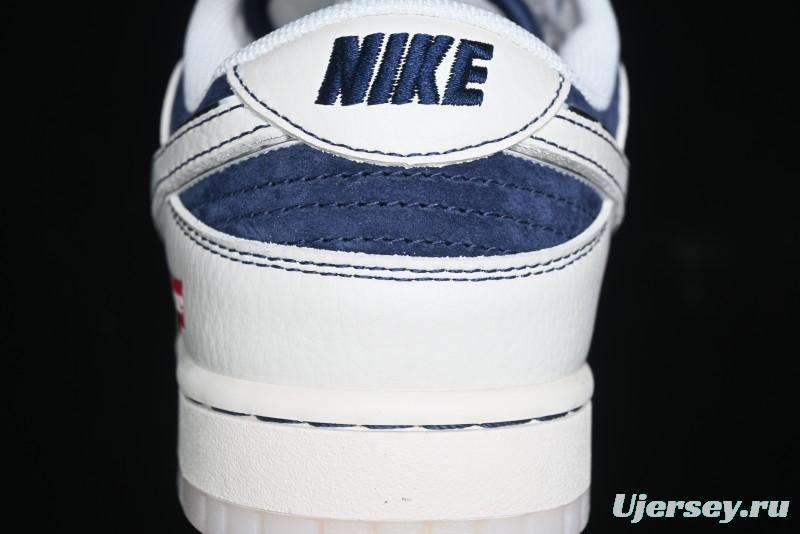Nike SB Dunk Low Supreme Collaboration - White Blue with Crystal Outsole Anniversary High-End Custom Low-Top Casual Skate Shoes - XS1086-002