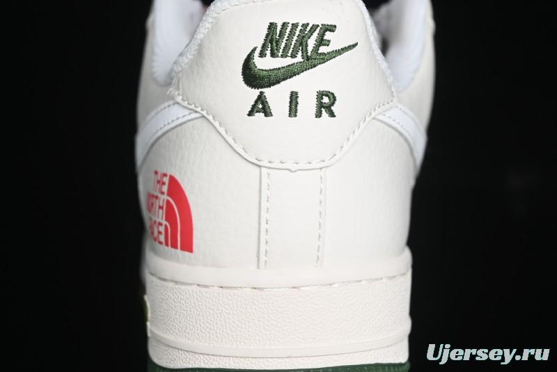 Nike Air Force 1 '07 Low The North Face Collaboration - Beige Red Green Color Block Low-Top Casual Sneakers - XZ6188-011