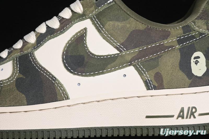 Nike Air Force 1 '07 Low Bape Collaboration - Jungle Camouflage Low-Top Casual Sneakers - CH6336-509
