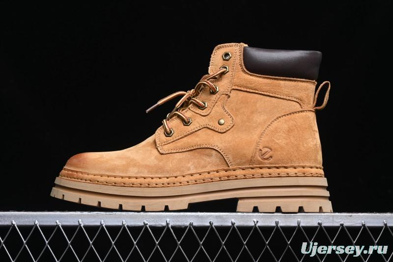 ECCO Exostrike Series Work Leather Anti-Slip Platform Boots - 63890801003