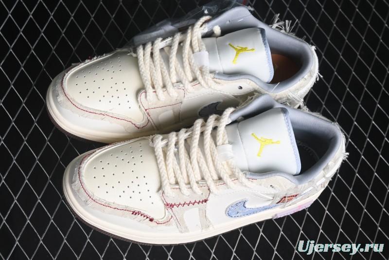 Nike Air Jordan 1 Low AJ1 Panda Prank Qixi Themed Retro Basketball Shoes with Special Graffiti Design - FZ5046-041