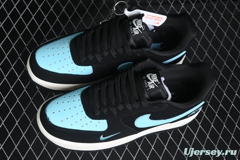 Nike Air Force 1 '07 Low Stussy Collaboration - Black Tiffany Low-Top Casual Sneakers - KK1988-030