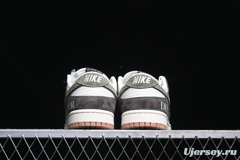 Nike SB Dunk Low Dior Collaboration - Chestnut Anniversary High-End Custom Low-Top Casual Sneakers - XS1086-007