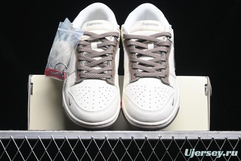 Nike SB Dunk Low Stone Island Supreme Collaboration - Beige Brown Sole Anniversary High-End Custom Low-Top Casual Sneakers - BB9866-008