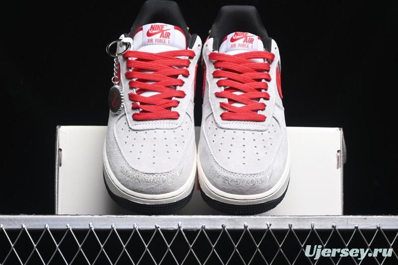 Nike Air Force 1 '07 Low Halloween Collaboration - Red Grey Pig Version Low Top Casual Sneakers - KK1988-020
