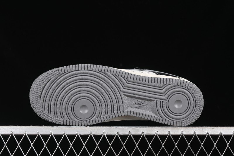 Nike Air Force 1 '07 Low Stussy Collaboration - Black Grey Casual Sneakers - XZ3328-566