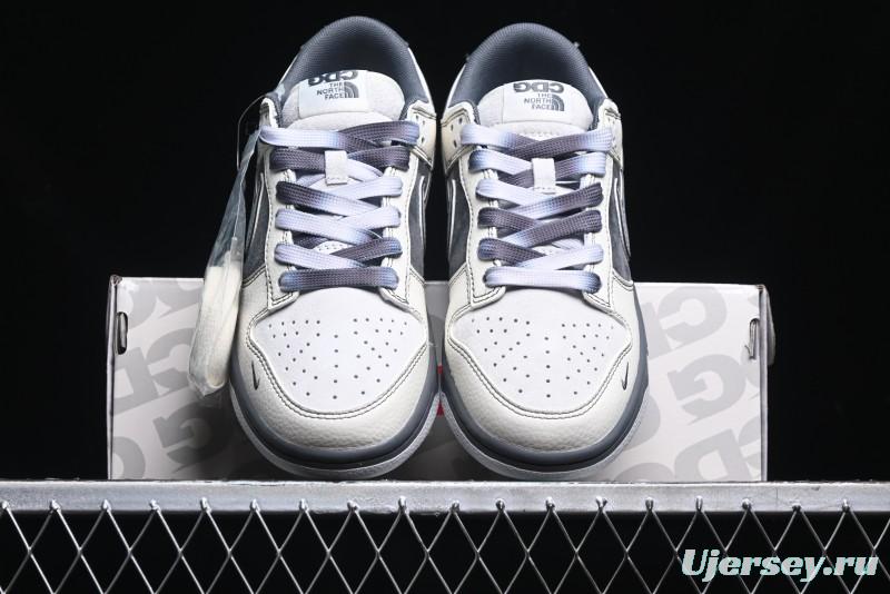 Nike SB Dunk Low The North Face Collaboration - Grey White Anniversary High-End Custom Low-Top Casual Skate Shoes - XX3186-202