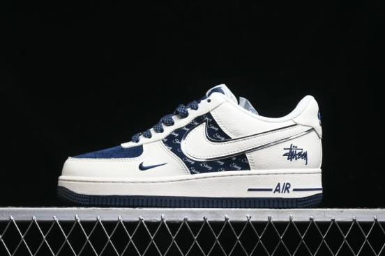 Nike Air Force 1 '07 Low Stussy Collaboration - White Black Sneakers - XZ6188-728