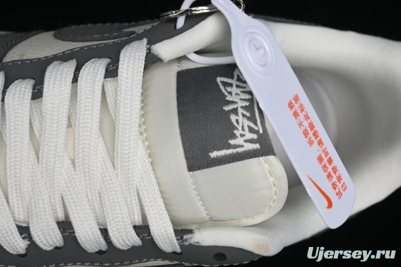 Nike Air Force 1 '07 Low Stussy Collaboration - Light Bone Shadow Low-Top Casual Sneakers - DF0180-008