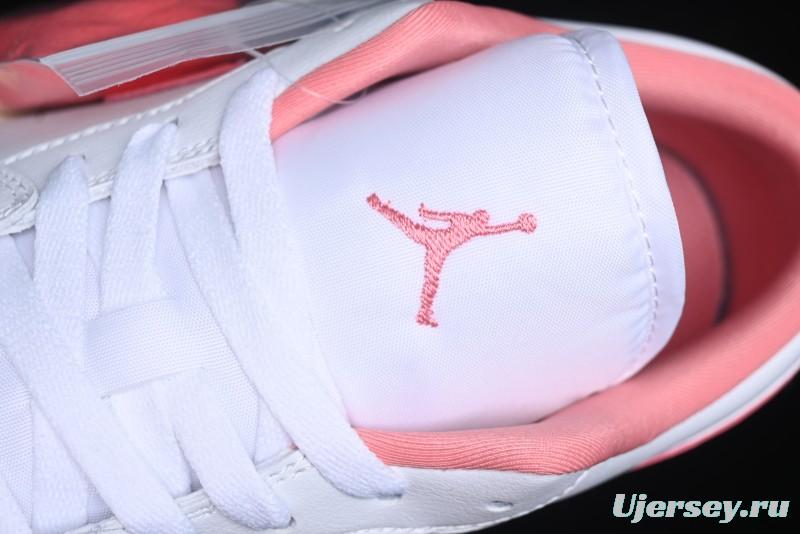 Nike Air Jordan 1 Low AJ1 White Pink Low-Top Casual Sneakers - DC0774-109