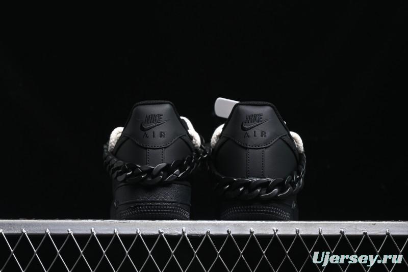 Nike Air Force 1 '07 Low Black Deconstructed Utility Casual Sneakers - CW2288-763