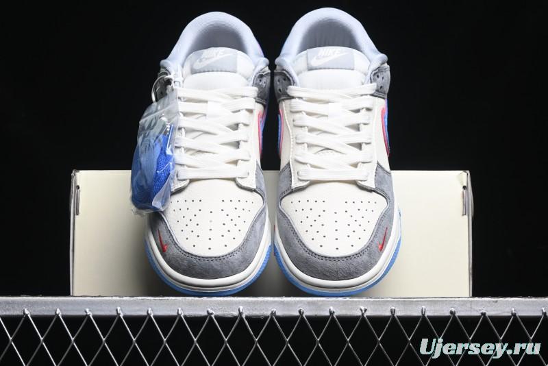 Nike SB Dunk Low Supreme Collaboration Anniversary Custom Low-Top Casual Skate Shoes - KK1333-010