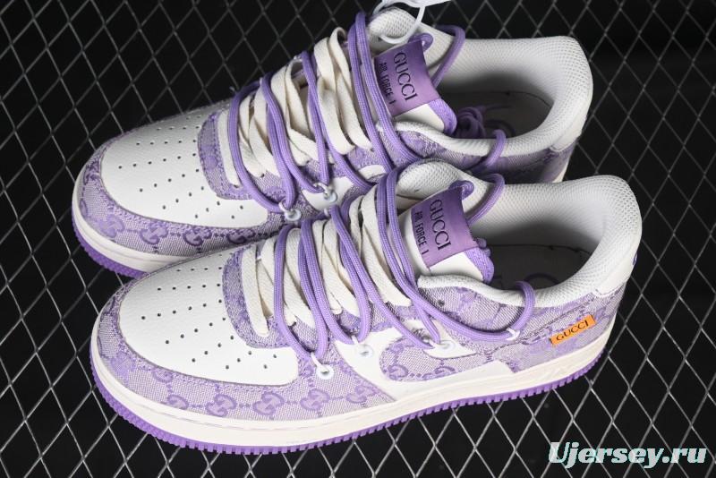 Nike Air Force 1 '07 Low x Gucci Pink Lace-Up Casual Sneakers - BD7700-022