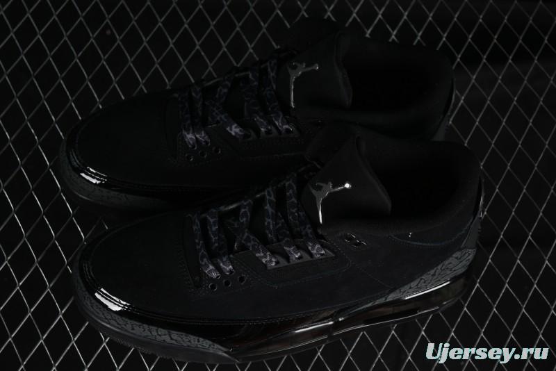 Nike Air Jordan 3 Retro Basketball Shoes in Midnight Black - CT8532-001