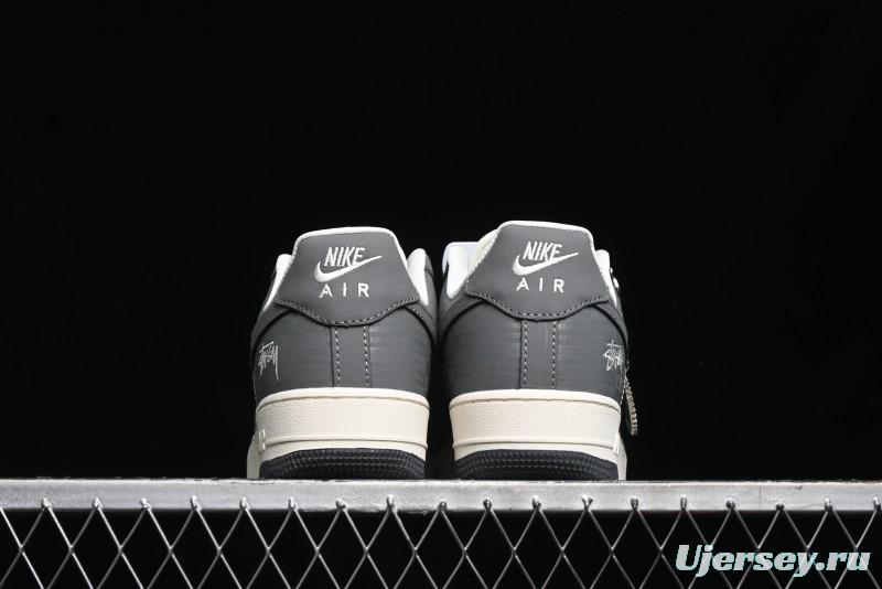 Nike Air Force 1 '07 Low Stussy Collaboration - Light Bone Shadow Low-Top Casual Sneakers - DF0180-008