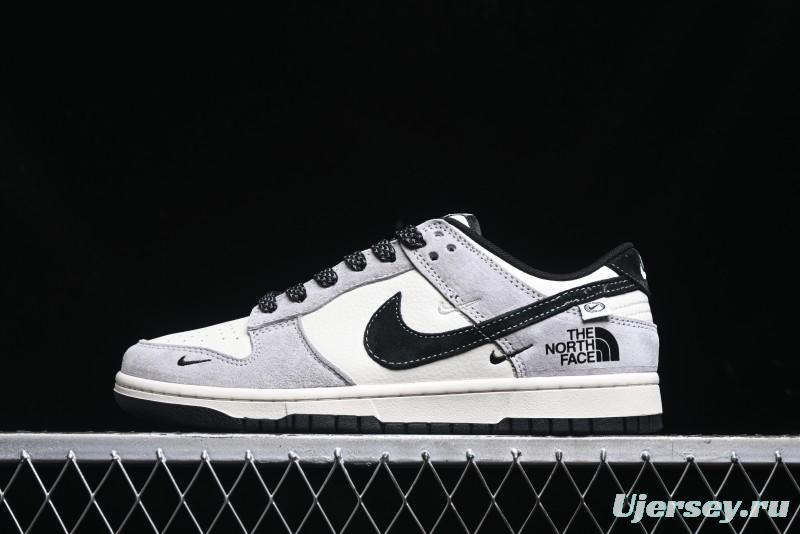 Nike SB Dunk Low The North Face Collaboration - Grey Black Double Swoosh Anniversary Custom Low-Top Casual Skate Shoes - XX3168-108